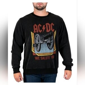 AC/DC Sweatshirt Mens Black We Salute You Music Rock ACDC Size L